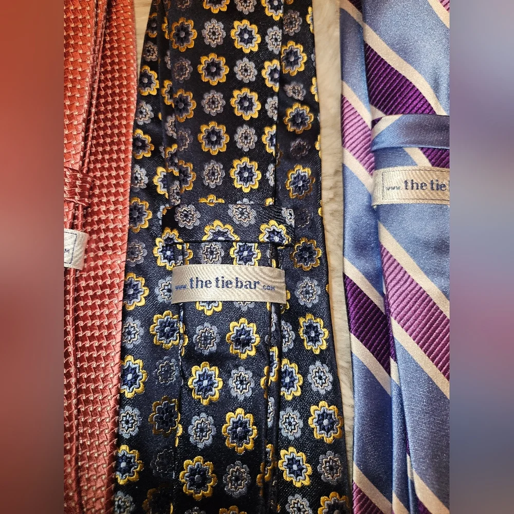 Men's Assorted Silk Ties - Blue, Navy & Mauve